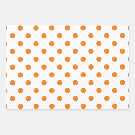 Polka stippen in rood Sinaasappel en geel Inpakpapier Vel (Voorkant)