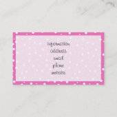 Polka stippen op roze achtergrond visitekaartje (Achterkant)