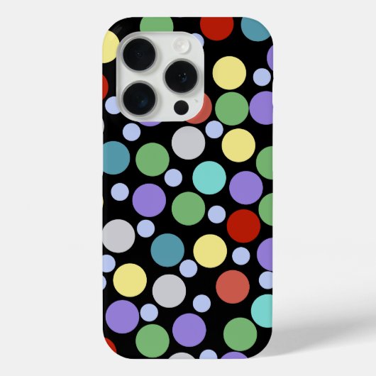 Polka-stippen op zwart Case-Mate iPhone case (Achterkant)