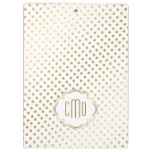 Polka-Stippen patroon in goud over witte achtergro Klembord (Achterkant)