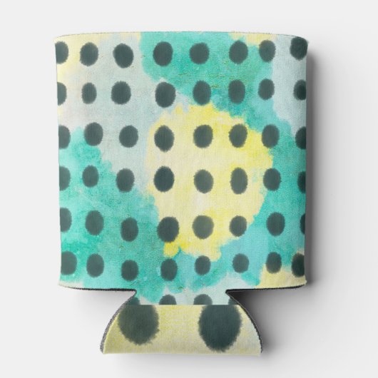 Polka stippen: veelkleurige abstracte achtergrond. blikjeskoeler (Achterkant)