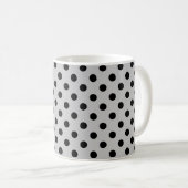 Polka Stippen - Zwarte Stip Koffiemok (Voorkant rechts)