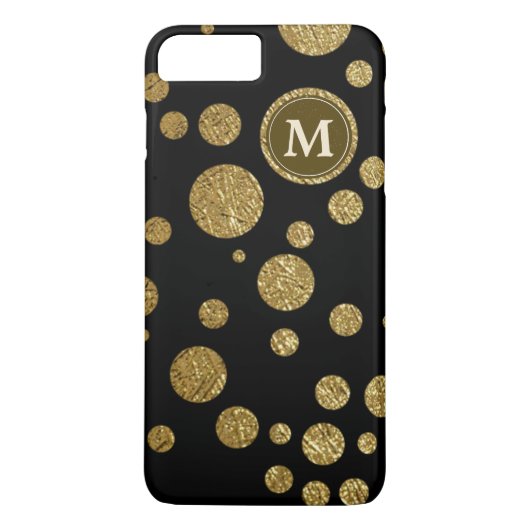 polka stipt goud op zwart, gepersonaliseerd Case-Mate iPhone case (Achterkant)