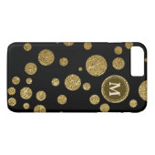 polka stipt goud op zwart, gepersonaliseerd Case-Mate iPhone case (Achterkant (Horizontaal))