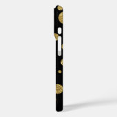 polka stipt goud op zwart, gepersonaliseerd Case-Mate iPhone case (Achterkant / Links)