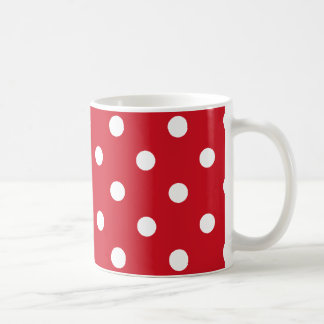 polka stipt mok in helder rood en wit