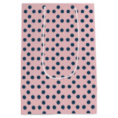 Polka stipt roze en marineschool medium cadeauzakje (Achterkant)