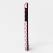 Polka stipt roze witte monogram Case-Mate iPhone case (Achterkant/links)