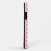 Polka stipt roze witte monogram Case-Mate iPhone case (Achterkant/rechts)