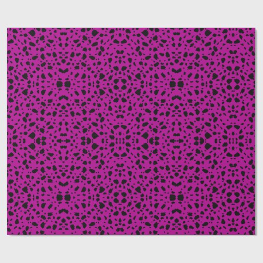 polka stipt zwarte kunst en paars behang cadeaupapier (Vlak)
