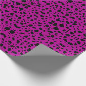 polka stipt zwarte kunst en paars behang cadeaupapier (Hoek)