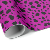 polka stipt zwarte kunst en paars behang cadeaupapier (Rol Hoek)