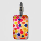 Polka stipte regenboogwaterclor bagagelabel (Voorkant (verticaal))