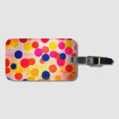 Polka stipte regenboogwaterclor bagagelabel (Voorkant (horizontaal))