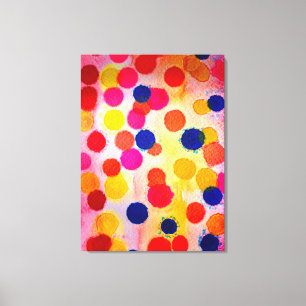 Polka stipte regenboogwaterclor canvas afdruk