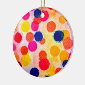 Polka stipte regenboogwaterclor keramisch ornament (Links)