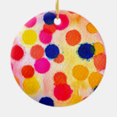 Polka stipte regenboogwaterclor keramisch ornament (Achterkant)