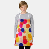 Polka stipte regenboogwaterclor schort (Gedragen)