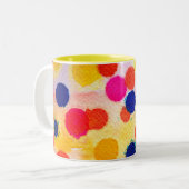 Polka stipte regenboogwaterclor tweekleurige koffiemok (Voorkant links)