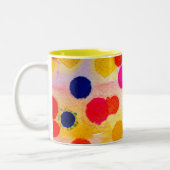 Polka stipte regenboogwaterclor tweekleurige koffiemok (Links)