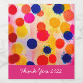 Polka stipte regenboogwaterclor wijn etiket (Enkel label)