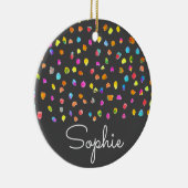 Polka stit moderne eenvoudige kerstnaam waterverf keramisch ornament (Rechts)