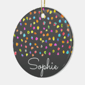 Polka stit moderne eenvoudige kerstnaam waterverf keramisch ornament (Links)