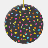 Polka stit moderne eenvoudige kerstnaam waterverf keramisch ornament (Achterkant)