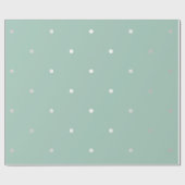 Polka Tiny Small Stippen Grey Silver Mint Green VI Cadeaupapier (Vlak)