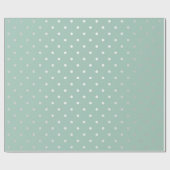 Polka Tiny Small Stippen Silver Grey Munt Green Pa Cadeaupapier (Vlak)