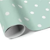 Polka Tiny Small Stippen Silver Grey Munt Green Pa Cadeaupapier (Rol Hoek)