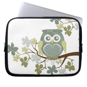 Polka Tree Owl Electronics Bag Laptop Sleeve