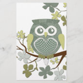 Polka Tree Owl Stationery Briefpapier (Voorkant)