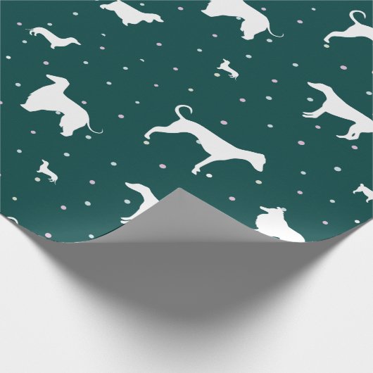 Polkadogs Green Giftwrap Cadeaupapier (Hoek)