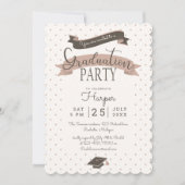 Polkadot  afstudeerfeest kaart (Voorkant)