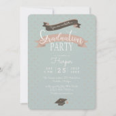 Polkadot afstudeerfeest kaart (Voorkant)