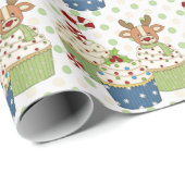 Polkadot Cupcakes kerst Cadeaupapier (Rol Hoek)