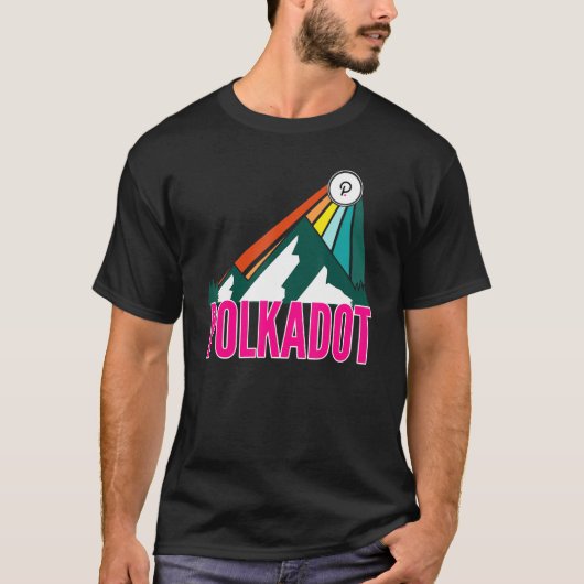 Polkadot Dot Crypto Mountain Sun Rays Cryptocurren T-shirt (Voorkant)