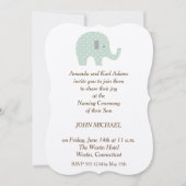 PolkaDot Elephant baby Boy Naming Ceremony Invite Kaart (Voorkant)