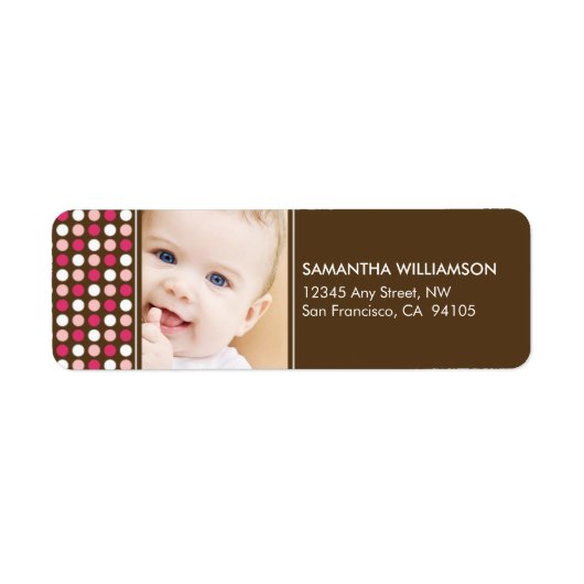 Polkadot Foto Retouradres Labels (roze) (Voorkant)
