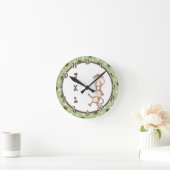 Polkadot Green Funky Monkey Dancing Jungle Clock Ronde Klok (Huis)