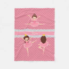 Polkadot Kant Roze Ballerina Patroon Kinderen Fleece Deken