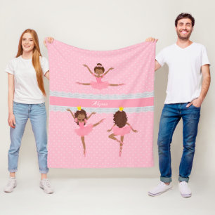 Polkadot Kant Roze Kinder Ballerina Patroon Fleece Deken