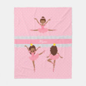 Polkadot Kant Roze Kinder Ballerina Patroon Fleece Deken (Voorkant)