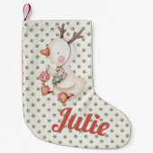 Polkadot kerstkousen w / eend kleine kerstsok (Voorkant)