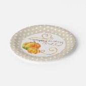 Polkadot Kleine Pompoen Herfst Baby shower Voedsel Papieren Bordje (Gekanteld)