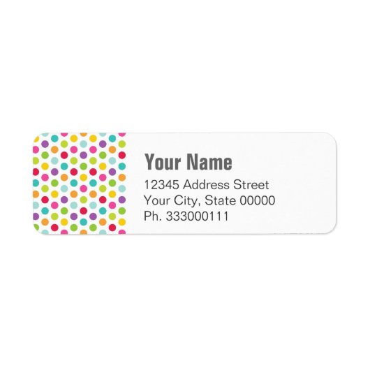Polkadot kleur etiket (Voorkant)