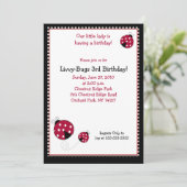 Polkadot Ladybug 5x7 uitnodiging van de Dag (Staand voorkant)