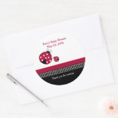 Polkadot Ladybug Baby shower Favor Sticker (Envelop)