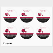 Polkadot Ladybug Baby shower Favor Sticker (Vel)